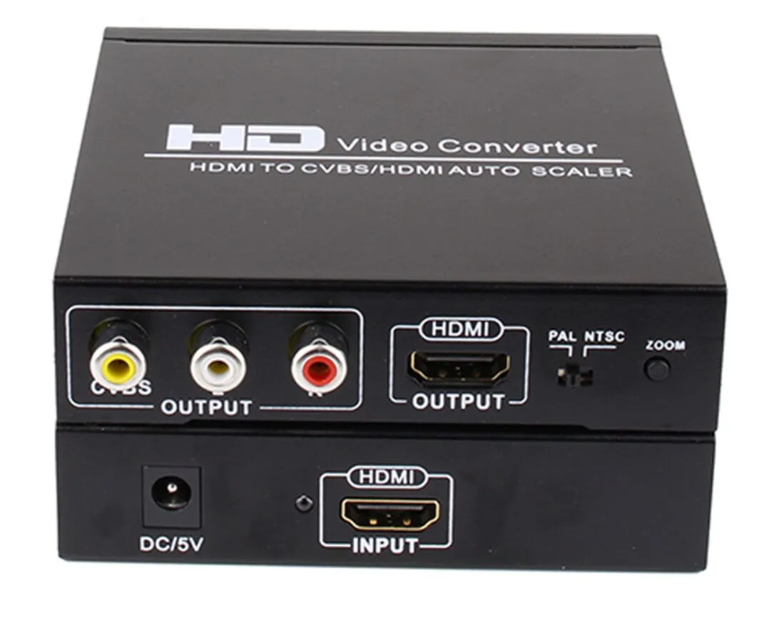 HDMI to RCA /AV/CVBS and HDMI converter two distributor with AV HDMI output Splitter