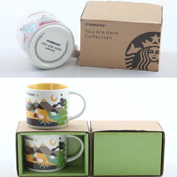 Керамическая кружка Starbucks City емкостью 14 унций Кофейная кружка с американскими городами и оригинальной коробкой New York City319V