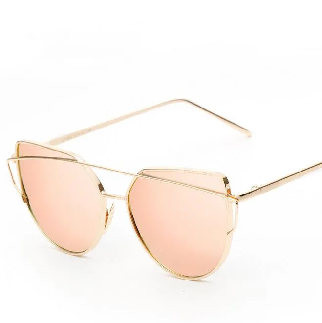 Модные женские солнцезащитные очки «кошачий глаз» с плоскими линзами, зеркало в фирменном стиле, металлическая оправа, большие светоотражающие солнцезащитные очки, 12 шт., лот 260y