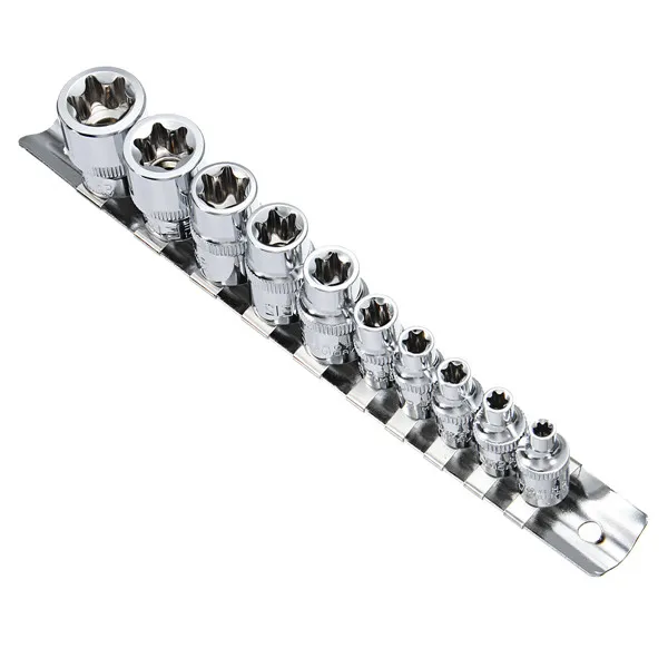 Juego de Llaves de vaso TORX Hembra 1/4 de E4 a E18 10 PIEZAS