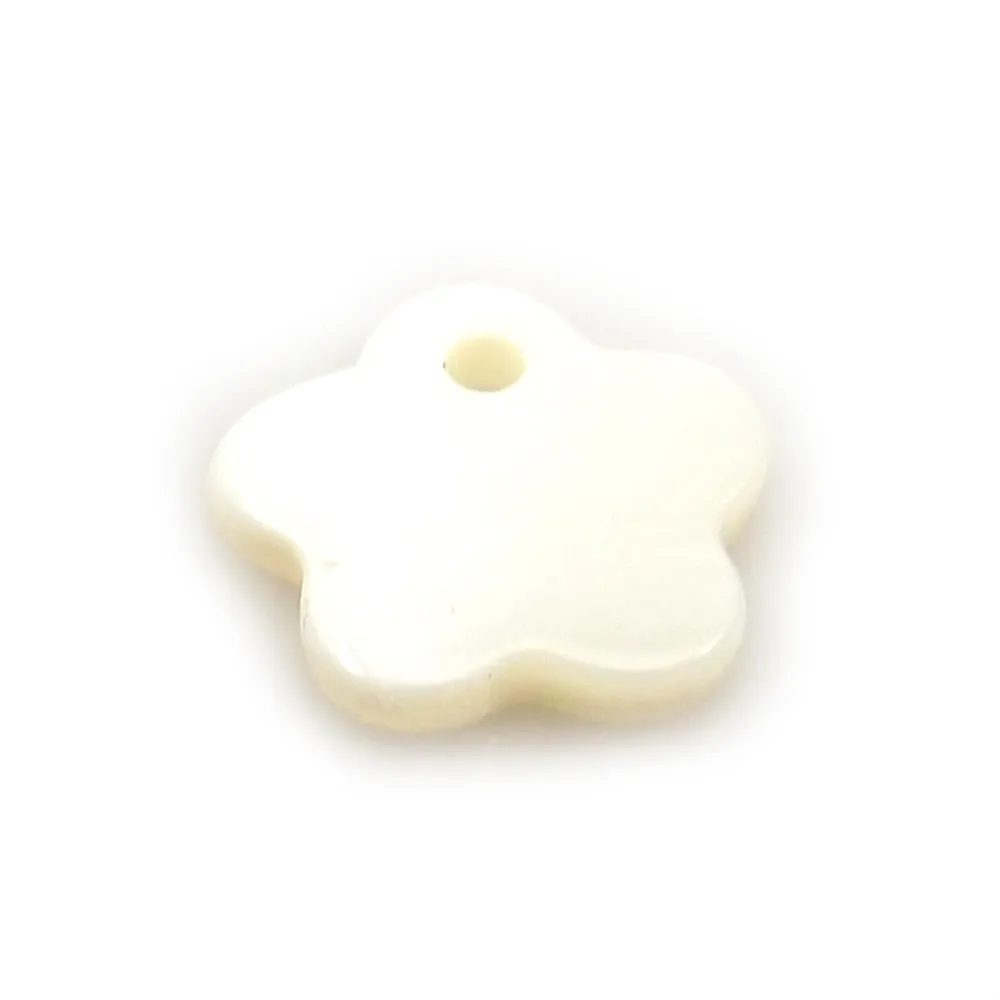 Forma Branca Flor Pingentes de 12mm Para Fazer Jóias DIY Da Natureza Mãe de Pérola Shell