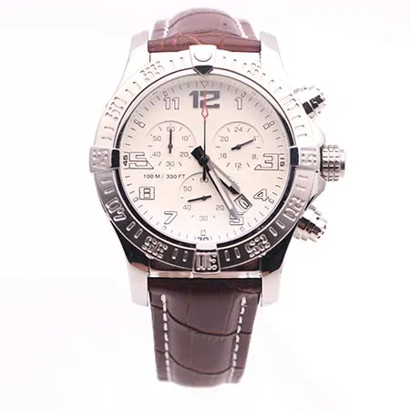 Dhgate Wybrany dostawca zegarki Man Seawolf Chrono White Diwal Brown skórzany pasek zegarek kwarcowy bateria zegarek męska sukienka 212T