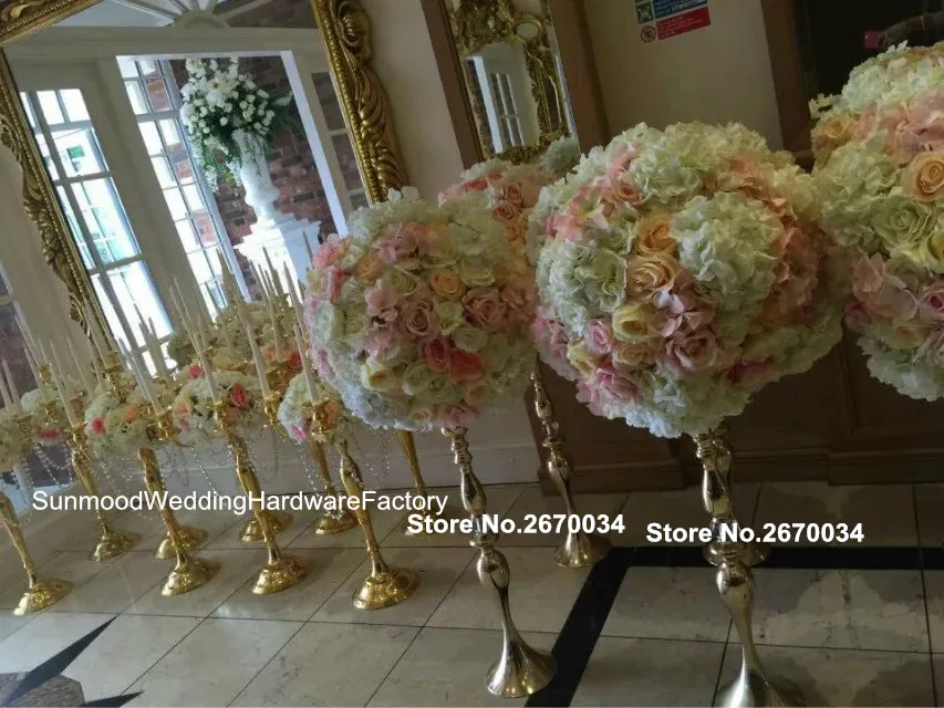 luxury wedding mental candelabra and flower bowl/tall centerpiece stands/ tall vase centerpieces wholesale