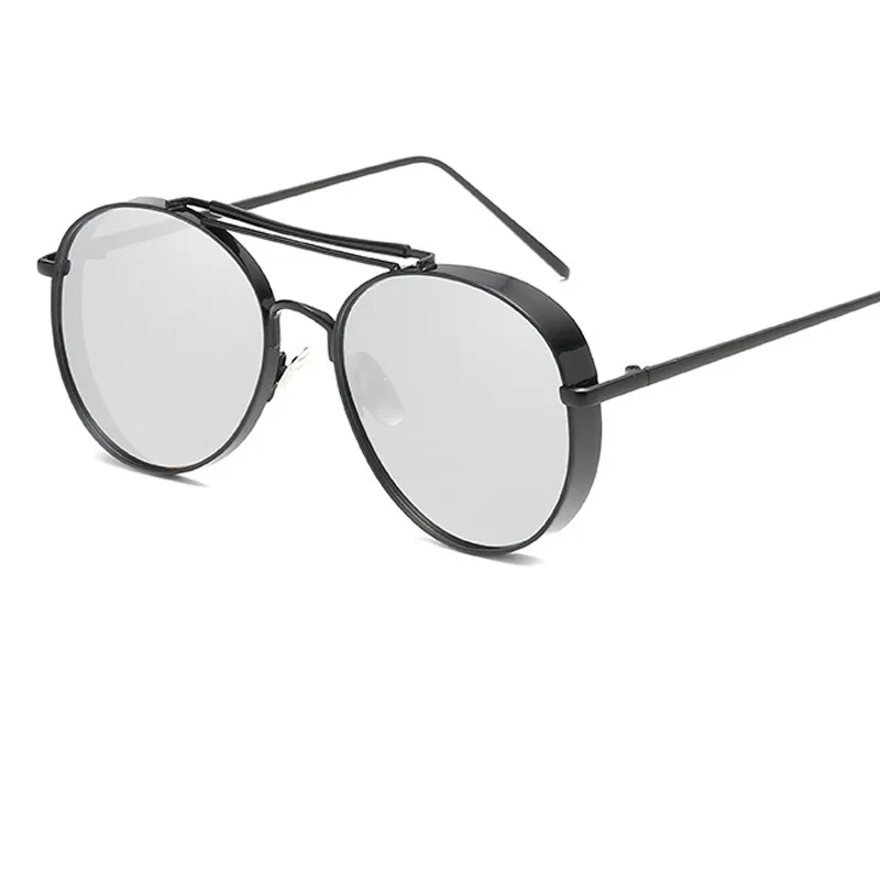 Novo 2017 Moda Steampunk Óculos De Sol Mulheres Mens Marca Designer Clip On Sunglasse Espelho Zonnebril Mannen UV400 Y23287R