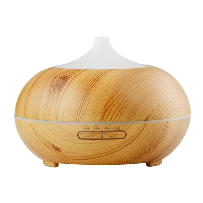 New 300ml Aroma  Oil Diffuser Wood Grain Ultrasonic Cool Mist Humidifier for Office Home Bedroom Living Room Yoga Spa Water Cap