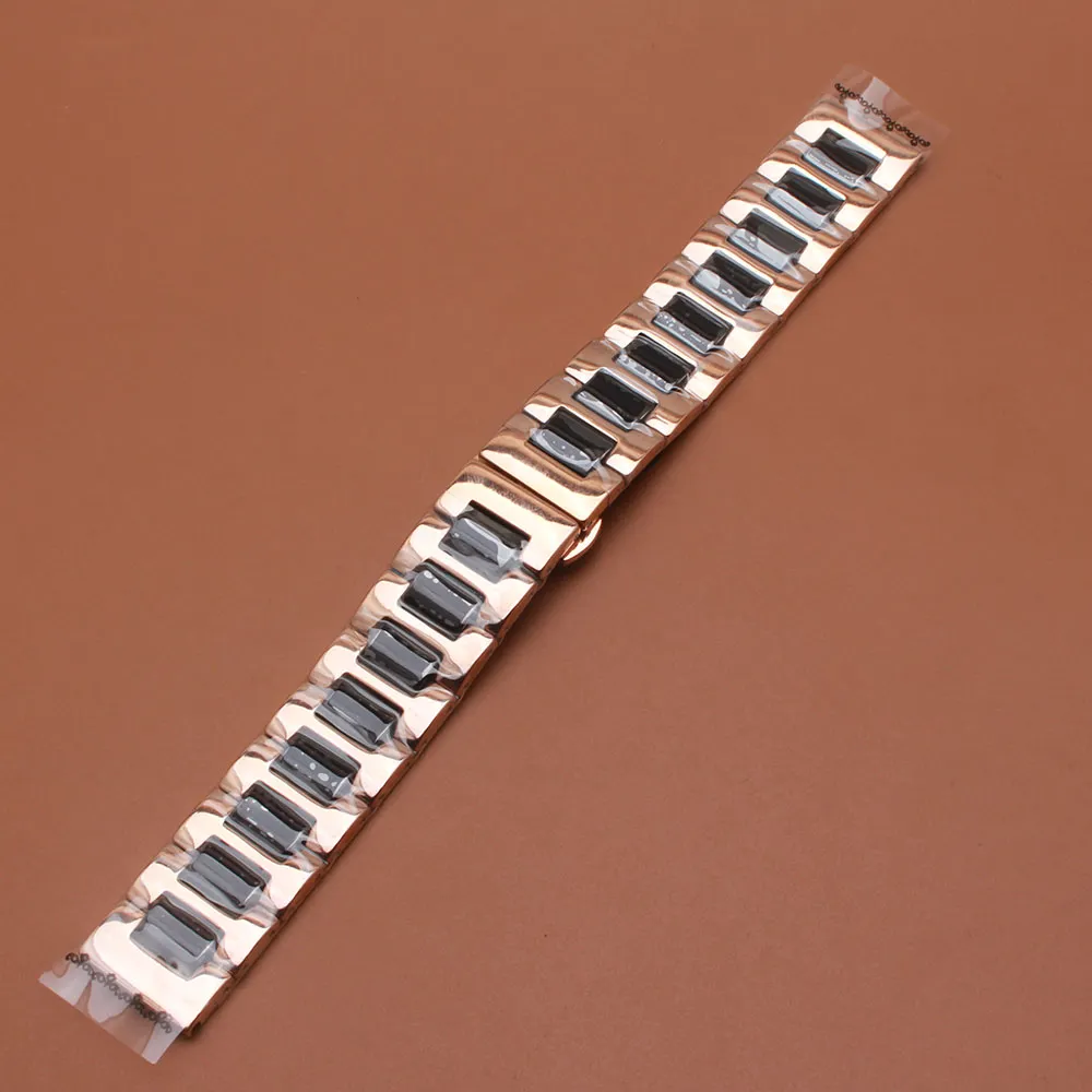 Bracelet de montre coloré mélangé noir et or rose bracelet de montre bracelet mode montres en céramique polie accessoires pour équipement S328Z
