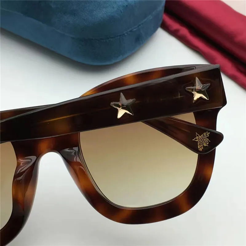 0208S Black Grey Ombed Sunglasses pour femmes avec des étoiles de pierre Gouilles de soleil de mode avec cas256a