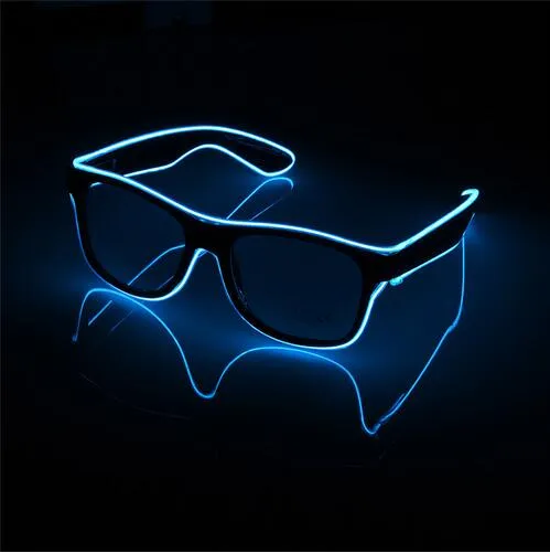 Clignotant EL fil lunettes LED lumineux fête éclairage décoratif classique cadeau LED lumineuse lumière Up lunettes de soleil de fête 12 pièces lot185B