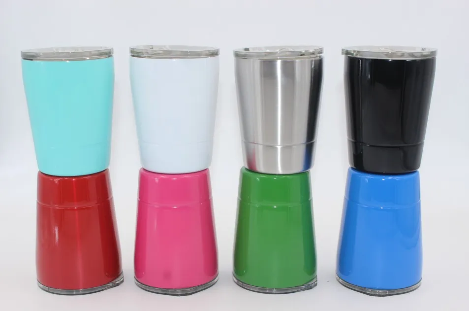 8.5oz wine glasses Stainless Steel Tumbler 8.5oz cups Travel Vehicle Beer Mug non-Vacuum mugs with straws & lids