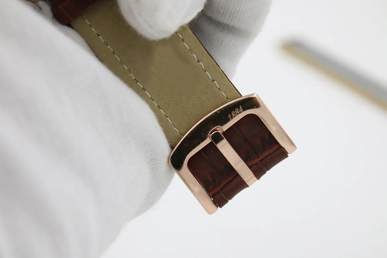 2014 nuova moda cinturino in pelle marrone 1884 orologio da uomo tourbillion oro acciaio inossidabile uomo di lusso orologi267Y