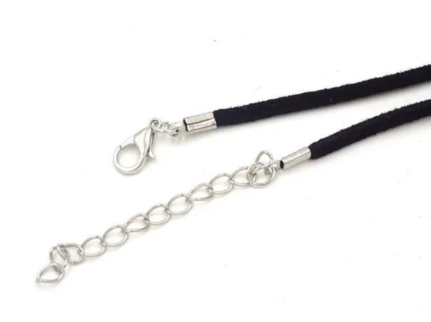 100 teile / los 18Inch Black Samt Halskette Schnur Draht Schmuck Fundungen Komponenten für DIY Handwerk Geschenk W5