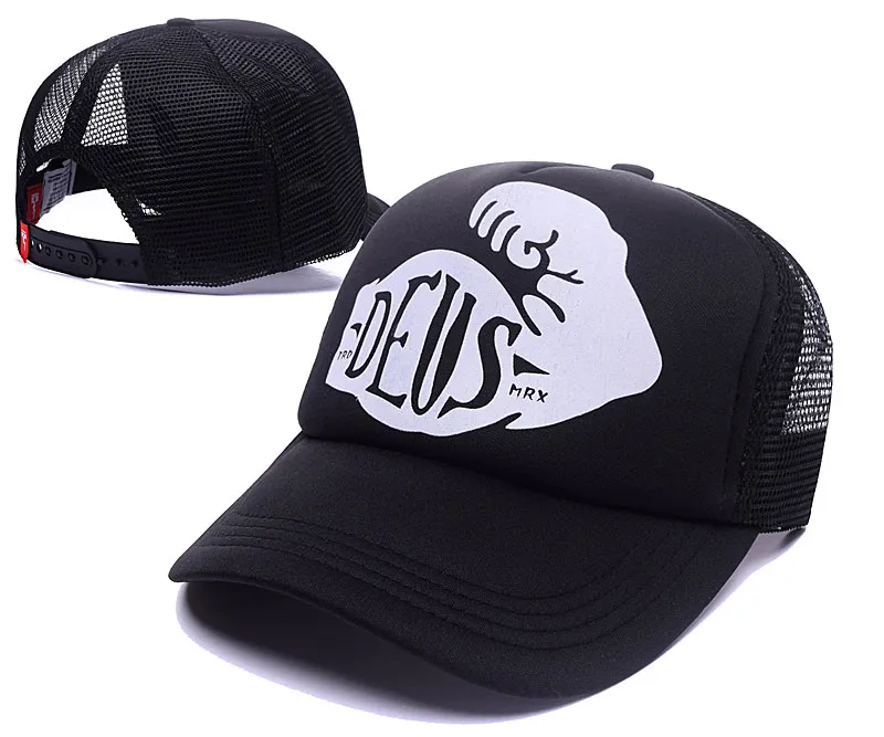Deus Ex Machina Baylands Trucker Cap negro Mototcycles sombreros malla gorra de béisbol casquette Strapback caps2182