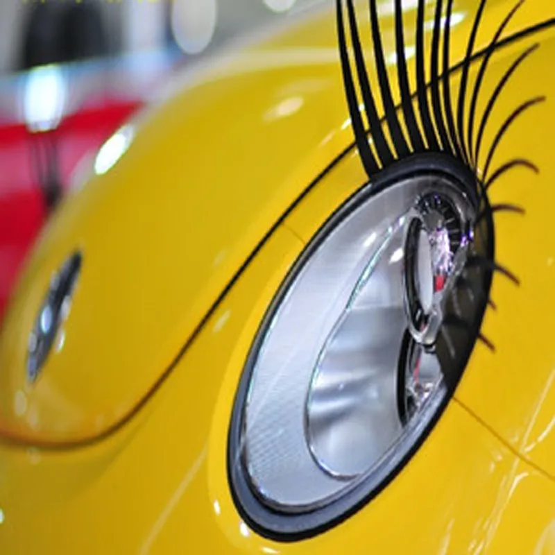 Pestañas pestañas auto del coche pestañas delineador de ojos 3D etiqueta engomada del logotipo del coche estéreo decoración de la linterna del coche envío gratis