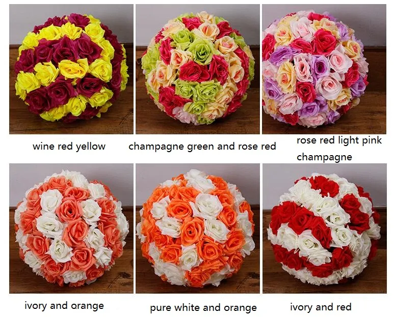 Artificial Kissing Ball 12 Inches Wedding silk Pomander flower ball decorate flower artificial flower for wedding garden market decoration