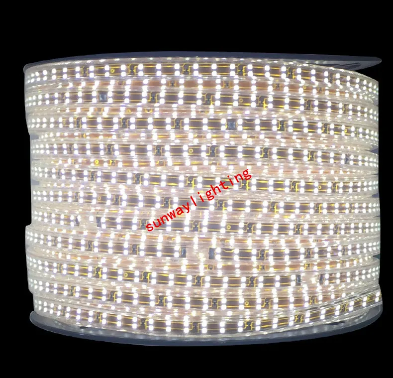 50m 110v 220v double row smd 5630 5730 3014 2835 led strips fita led strip light waterproof flexible ribbon rope white/warm white