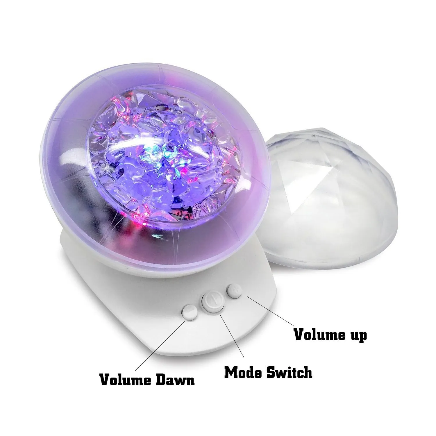 Diamond Aurora Borealis LED Lampa oświetlenia Lampa Zmiana 8 nastrojów Lampa USB z głośnikami Nowość Light Gift302s