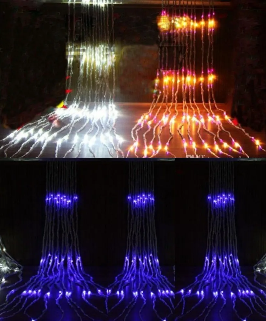 Led Waterfall String Curtain Light 9m *  Water Flow Christmas Wedding Party Holiday Decoration Fairy String Lights