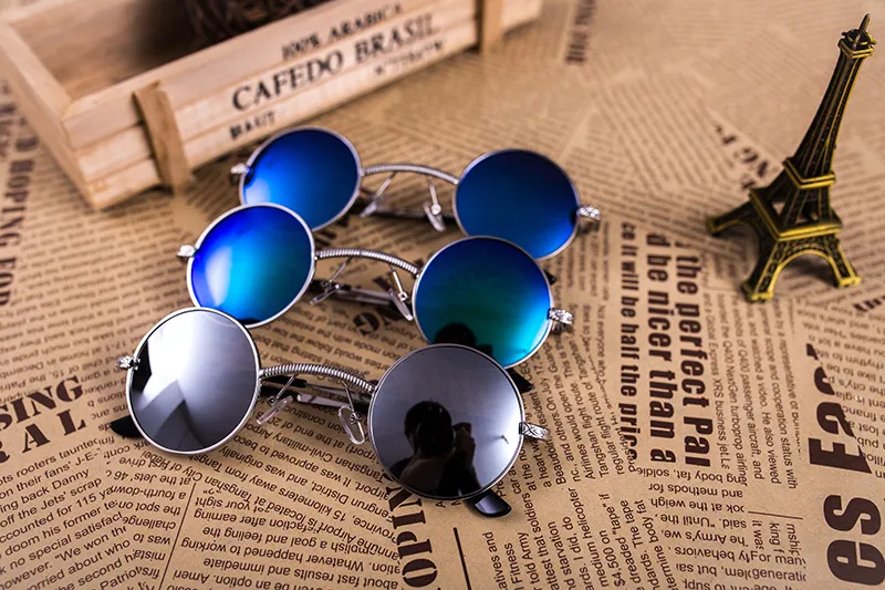 2017 Design exclusivo gótico óculos de sol amulepunk restauram maneiras antigas molduras redondas moldura de metal masculino óculos femininos oculo273c
