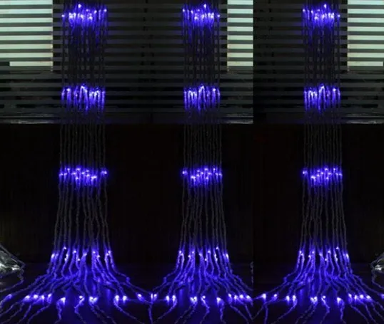  x  336LED Wedding Party Christmas Context Holiday Run Waterfall Water Flow Water Curtain LED Waterproof Chain AC 110V/220V