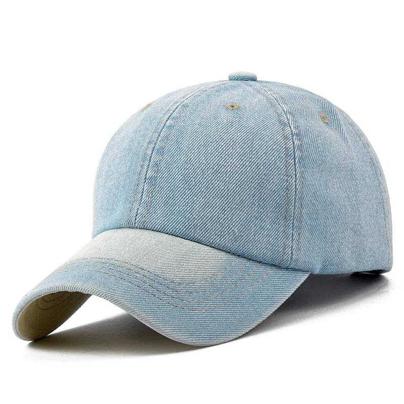 Boné de beisebol jeans unissex em branco lavado perfil baixo chapéu casquette ajustável snapback chapéus para homens e mulheres235y