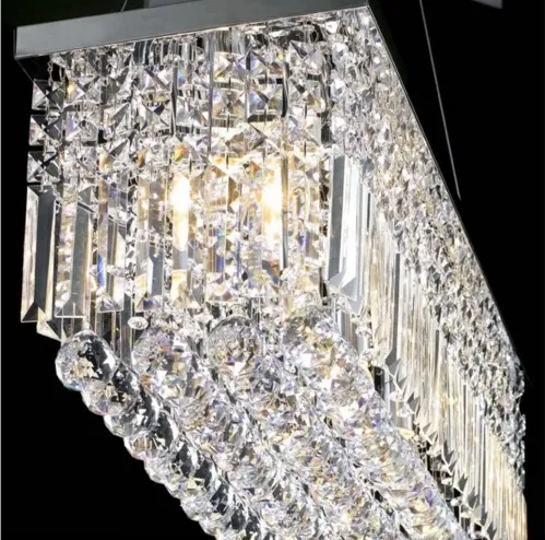 Nouveau moderne contemporain cristal suspension plafonnier lustre longueur d'éclairage 47 2 pouces 120 cm LLFA263b