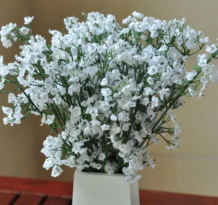 artificial blanco Gypsophila paniculata flor de flores Babysbreath Las flores de seda para el arreglo floral de flores parte decorativa de la Navidad