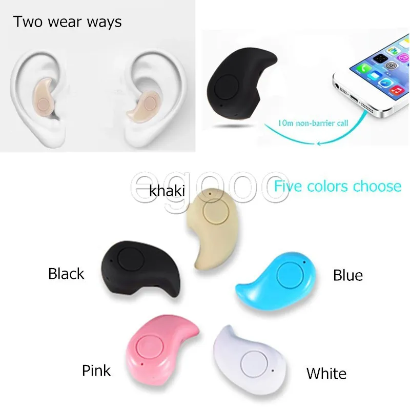 S530 Mini Wireless Stealth Bluetooth Earphone Stereo Headphone Headset Earbuds with Mic Untra-Small Hidden with Retail Package