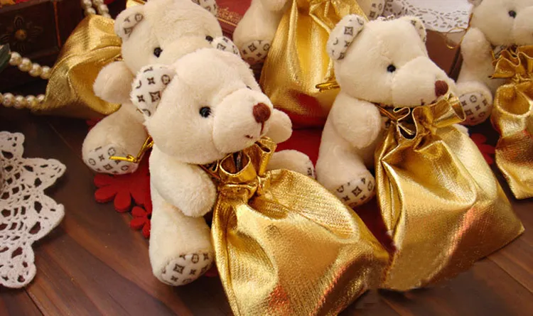 Nuovo arrivo !! Contenitore di caramella di cerimonia nuziale beige dell'orso di rosa Favori di cerimonia nuziale europei Favori scatole di regalo di nozze favoriscono