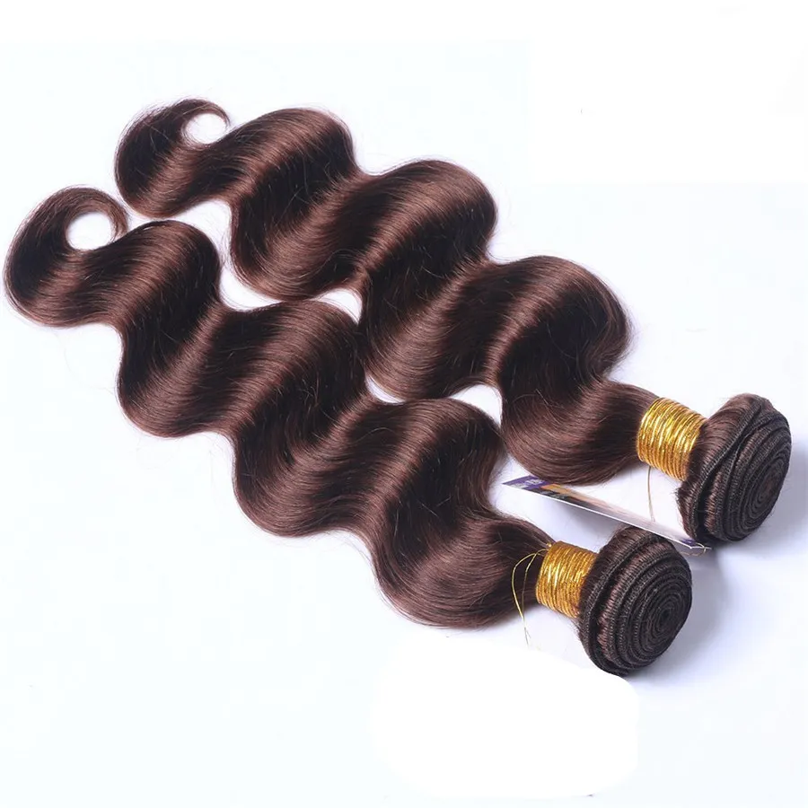 Malaysian Human Hair Bundles #2 Dark Brown Body Wave Virgin Hair Wefts Chocolate Colored Body Wave Hair Extensions Macho Colored 