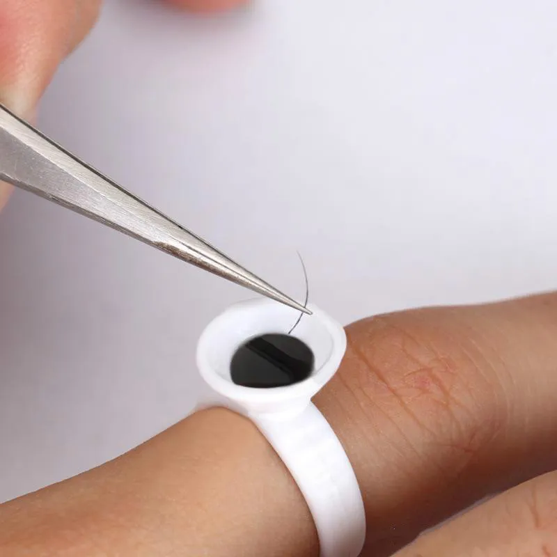 free shopping Hot Eyelash Tattoo Pigment Disposable Glue Holder Ring Pallet Open Ring
