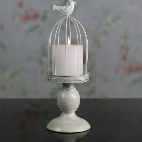 Nuevo diseño porta velas ventas de fábrica europa jaula de pájaros linterna Continental Iron Candle Holders boda casa candelabro freeship
