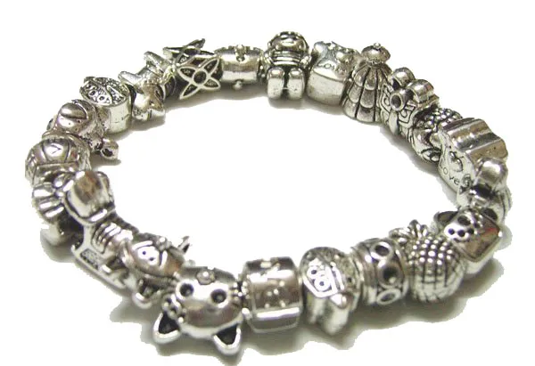 / mix style Tibet Silver métaux de charme perles lâches pour bricolage européen bracelet bracelet bijoux cadeau artisanat C18 gratuit navire