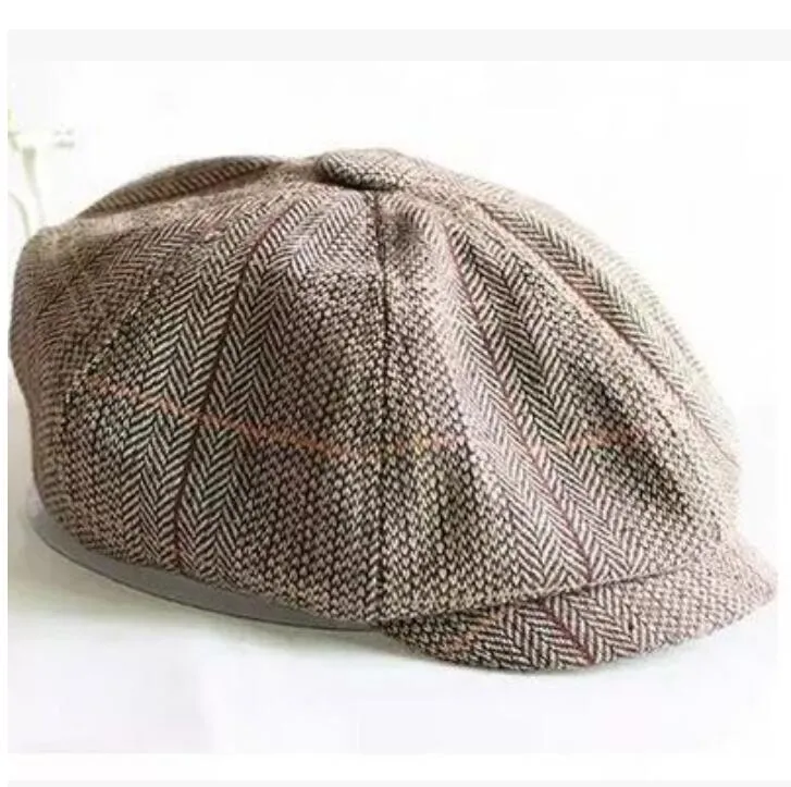 كامل الرجال النساء الرجعية Baker Boy Hat Newsboy Gatesby Tweed Country Golf Sun Flat Beret Cap 239J