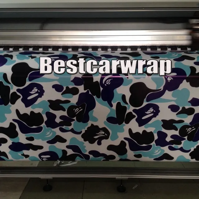 Blue Leopard Camo VINYL Full Car Wrapping Camouflage Foil Stickers with Camo truck covering foil with air free size 1.52 x 30m/Roll