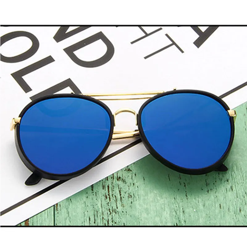 Nouveau style rétro cool rond enfants lunettes de soleil garçons filles lunettes de soleil enfants lunettes marque Design miroir nuances UV400 Whole303d