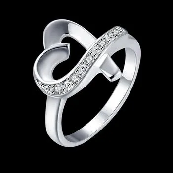 Al por mayor - Regalo de Navidad al por menor precio más bajo, envío gratis, nuevo anillo de plata 925 moda R36
