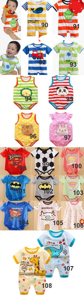 Summer Baby Short sleeve clothes jumpsuits 0-12 Month bear romper Free