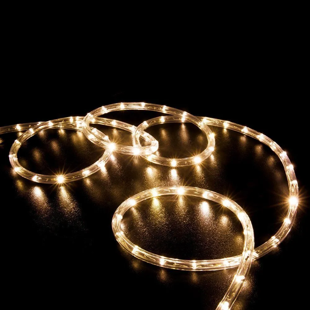 Bandes LED 100m 2 fils ronds LED corde lumières cristal clair PVC tube IP65 résistant à l'eau flexible vacances fête de Noël Decorati2474