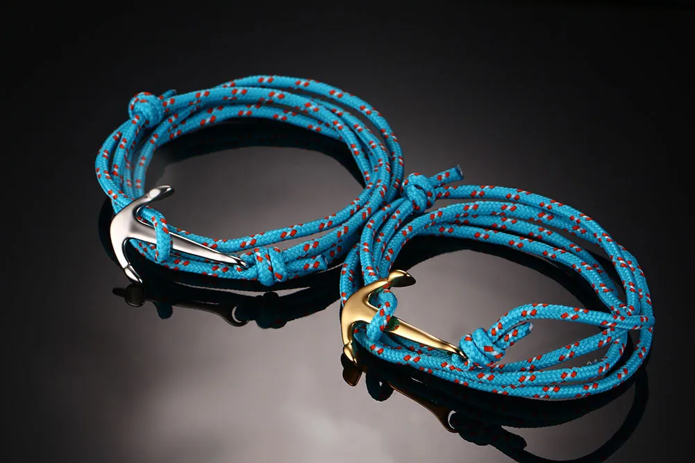 Bijoux marine multicouche tressé ancre Bracelet bleu Nylon cordes nautique hommes femmes bracelets Pulsera Ancla BL-197194Z