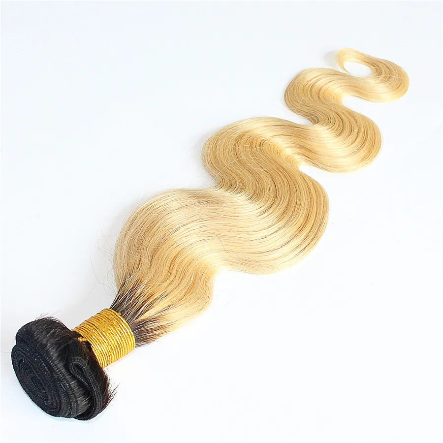 Ombre Human Hair Weave 1 Bundle 1b 613 Brazilian Body Wave Hair Weave Non Remy Blonde Hair Only 100g 