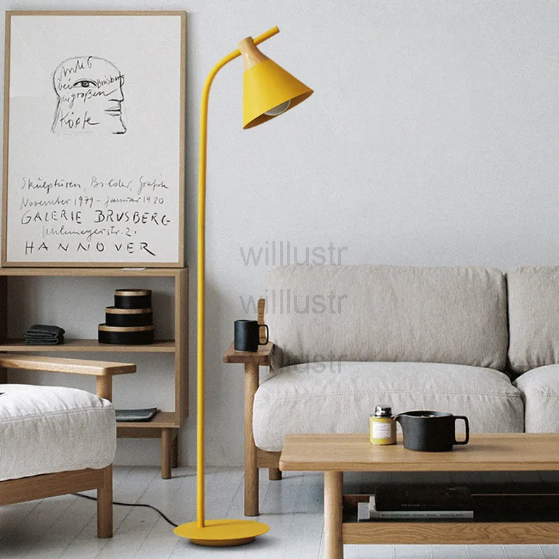 Willlustr modern design houten vloerlamp nordic verlichting macaron kleur lampen zitkamer slaapkamer studeerkamer el hal bankzijde f312O