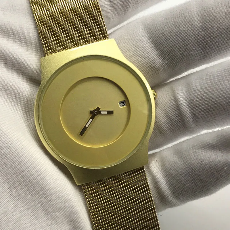 Neue Luxus Herren Uhren Mode Frauen Sport Quarzuhr Edelstahl Mesh-Armband Ultra Dünne Zifferblatt Datum Uhr Milanese Bla225Y