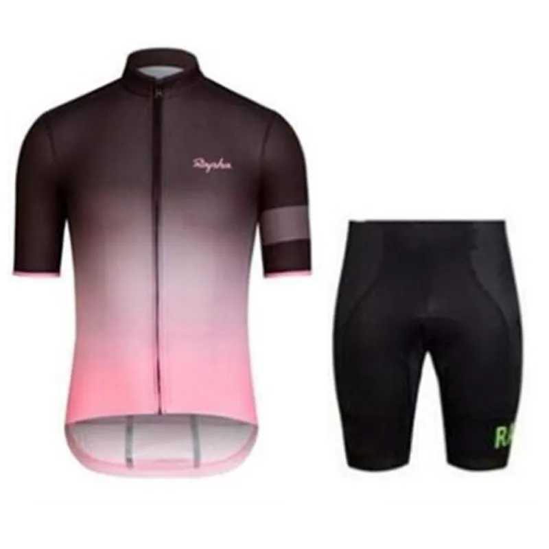 Maglia da ciclismo Rapha Team Set bici maniche corte camicia bavaglino / pantaloncini tuta estate abbigliamento da bicicletta da uomo Ropa ciclismo hombre Y21031810