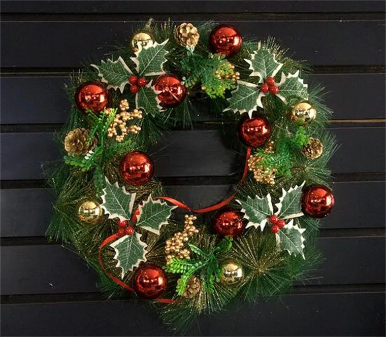 Wreath For Holiday Decorations 50CM Pine needles Garland Hangings Golddecoration Ring Christmas Gift
