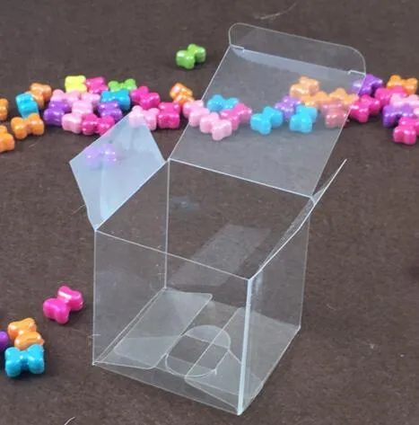 carrés en plastique transparent PVC boîtes transparentes étanche boîte-cadeau PVC étuis de transport boîte d'emballage pour enfants cadeau bijoux bonbons toy296m