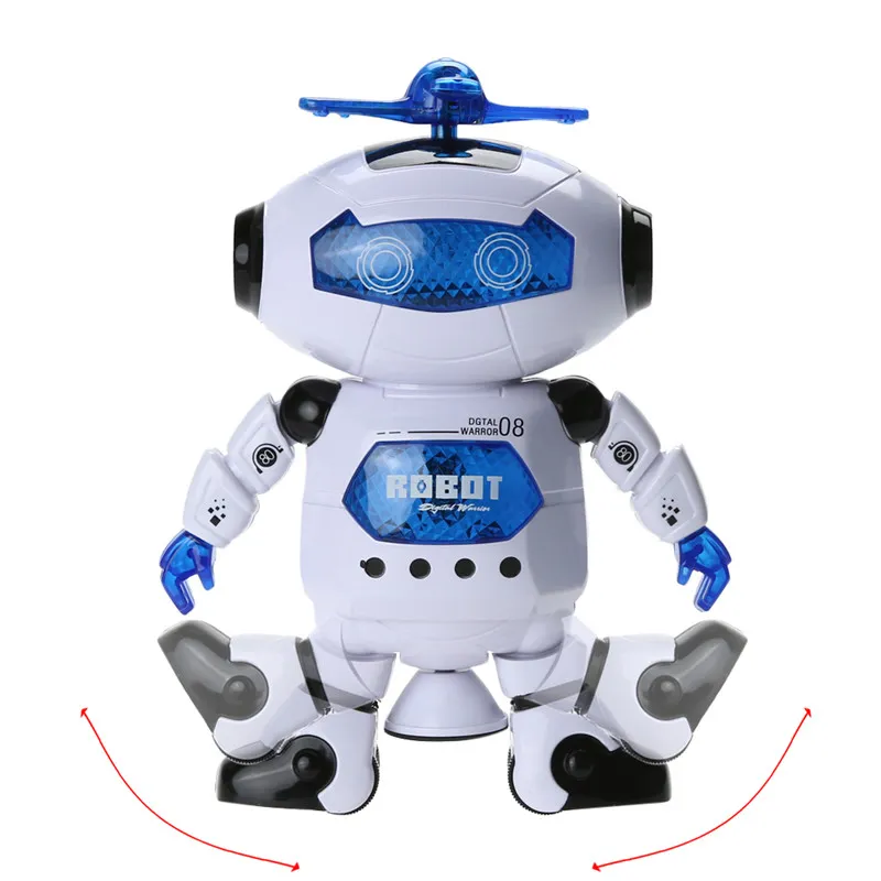 360 Rotating Space Dancing Robot Kids Musical Walking Toys Lighten Electronic Robots Christmas Birthday Gift For Children ZJ0404