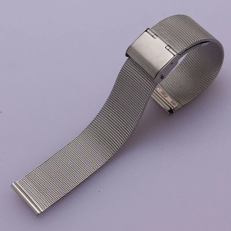 Cinturino con fibbia pieghevole con gancio nuovo cinturino in maglia milanese in acciaio inossidabile cinturini orologi cinturino orologio 14mm 16mm 18mm 20mm 2239Y