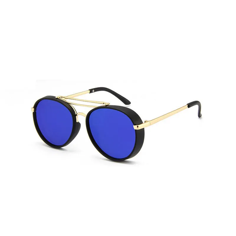 Nouveau style rétro cool rond enfants lunettes de soleil garçons filles lunettes de soleil enfants lunettes marque Design miroir nuances UV400 Whole210a