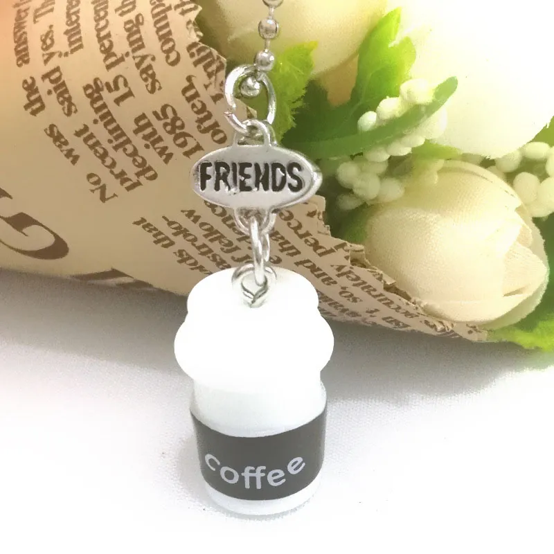 3D Cookie and Coffee Cup Necklace jewelry Set Best Friend Necklaces Pendants Fashion friendship Jewlery for Women Kids Gift