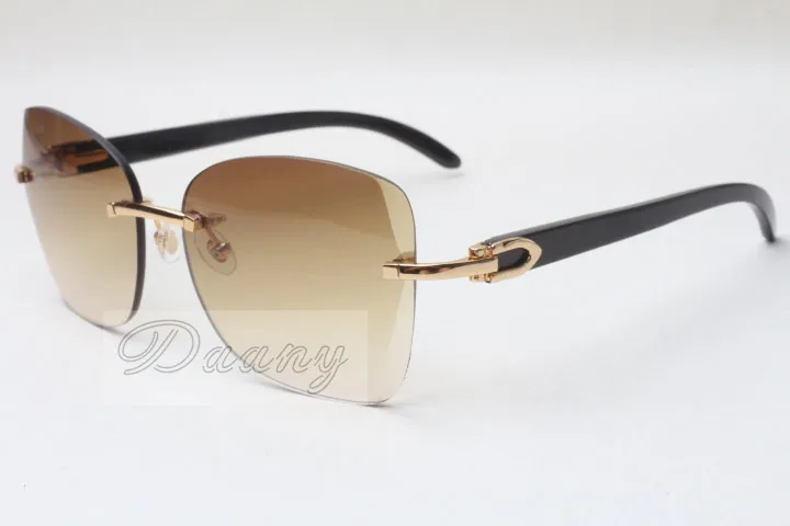 Hersteller, die personalisierte Sonnenbrillen zum Beschneiden verkaufen 8100905 Hochwertige Modesonnenbrillen Schwarze Büffelhornbrillen Größe 58-250d